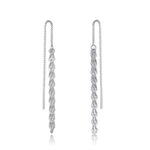 925 Sterling Silver Thread Through Tassel Earring 50500005