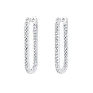 Zirconia U Shape Hoop Earrings 60200060 Zirconia U Shape Hoop Earrings 60200060