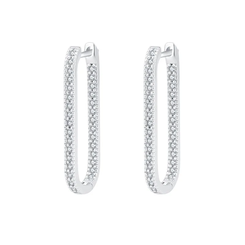 Zirconia U Shape Hoop Earrings 60200060 Zirconia U Shape Hoop Earrings 60200060