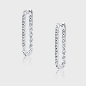 Zirconia U Shape Hoop Earrings 60200060 Zirconia U Shape Hoop Earrings 60200060