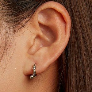 Vintage Snake Zirconia Hoop Earrings 60200062