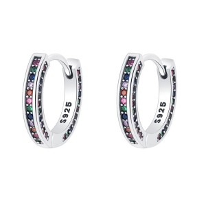 Full Rainbow Zirconia Hoop Earrings 60200068 Full Rainbow Zirconia Hoop Earrings 60200068