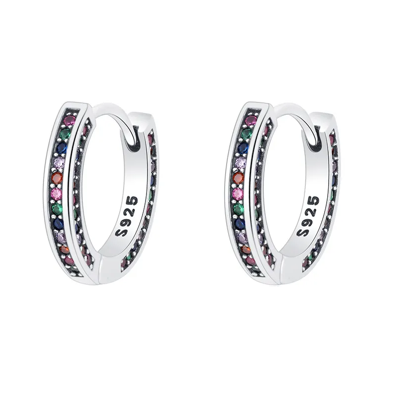 Full Rainbow Zirconia Hoop Earrings 60200068 Full Rainbow Zirconia Hoop Earrings 60200068