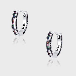 Full Rainbow Zirconia Hoop Earrings 60200068 Full Rainbow Zirconia Hoop Earrings 60200068