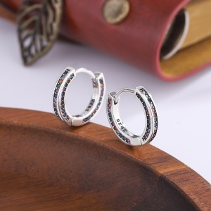 Full Rainbow Zirconia Hoop Earrings 60200068 Full Rainbow Zirconia Hoop Earrings 60200068