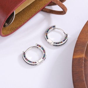 Full Rainbow Zirconia Hoop Earrings 60200068 Full Rainbow Zirconia Hoop Earrings 60200068
