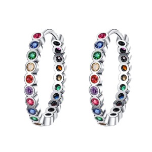Rainbow Bubble Zirconia Hoop Earrings 60200072 Rainbow Bubble Zirconia Hoop Earrings 60200072