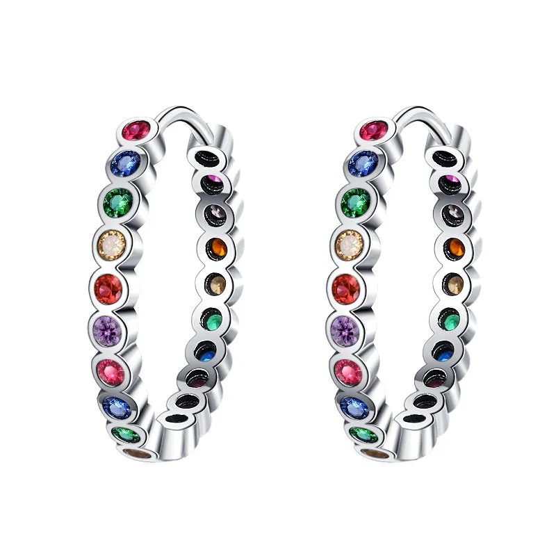 Rainbow Bubble Zirconia Hoop Earrings 60200072 Rainbow Bubble Zirconia Hoop Earrings 60200072