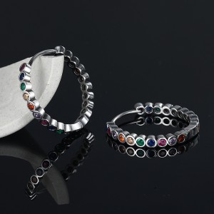 Rainbow Bubble Zirconia Hoop Earrings 60200072 Rainbow Bubble Zirconia Hoop Earrings 60200072