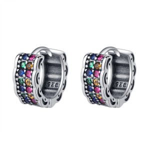 Vintage Two Rows Zirconia Hoop Earrings 60200074 Vintage Two Rows Zirconia Hoop Earrings 60200074