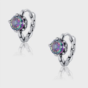 Mystic Rainbow Zirconia Huggie Hoop Earrings 60200097 Mystic Rainbow Zirconia Huggie Hoop Earrings 60200097