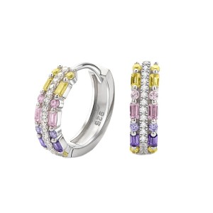Yellow Pink Zirconia Hoop Earrings 60200110 Yellow Pink Zirconia Hoop Earrings 60200110