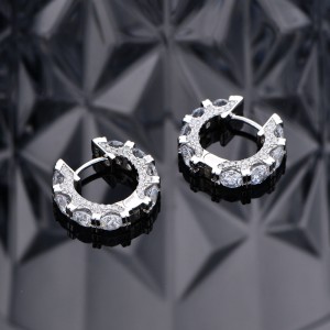 Diamond Level CZ Huggie Hoop Earrings 60200111 Diamond Level CZ Huggie Hoop Earrings 60200111