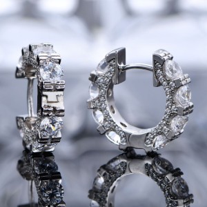 Diamond Level CZ Huggie Hoop Earrings 60200111 Diamond Level CZ Huggie Hoop Earrings 60200111