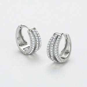 Shiny Rows Zirconia Hoop Earring 60200127
