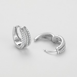 Shiny Rows Zirconia Hoop Earring 60200127