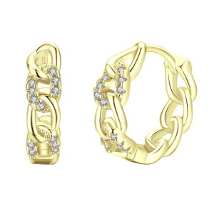 Zirconia Chain Link Hoop Earring 60200130 Zirconia Chain Link Hoop Earring 60200130
