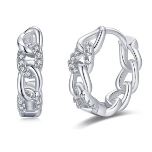 Zirconia Chain Link Hoop Earring 60200130 Zirconia Chain Link Hoop Earring 60200130