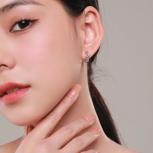 Zirconia Chain Link Hoop Earring 60200130 Zirconia Chain Link Hoop Earring 60200130