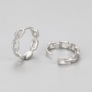 5A Zirconia Chain Hoop Earring 60200133