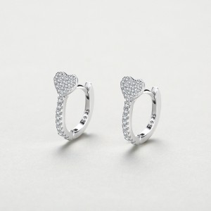 5A Heart Zirconia Hoop Earring 60200134