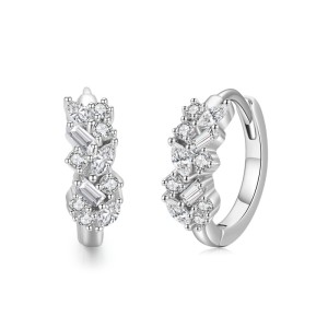 Irregular Zirconia Hoop Earring 60200150 Irregular Zirconia Hoop Earring 60200150