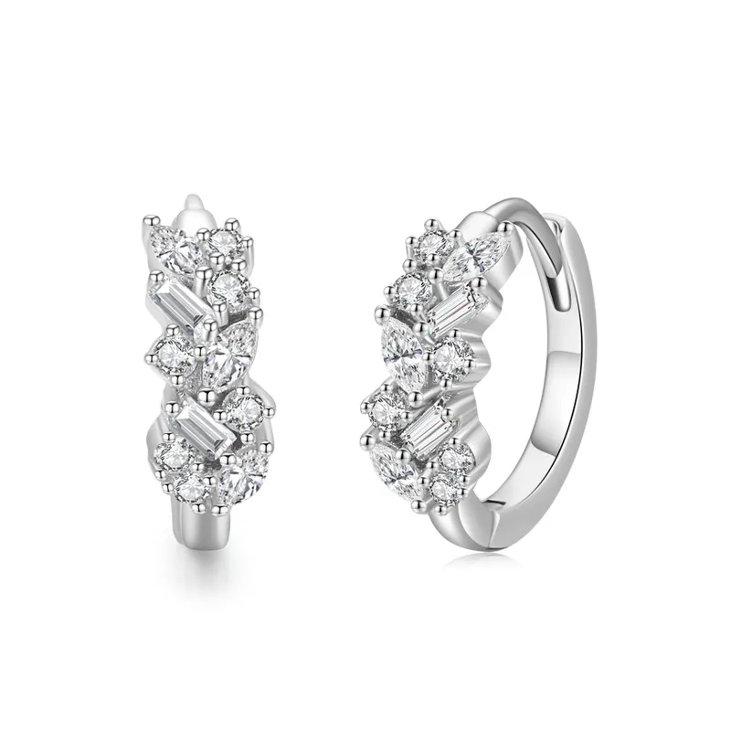 Irregular Zirconia Hoop Earring 60200150 Irregular Zirconia Hoop Earring 60200150