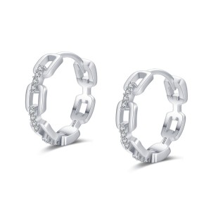 Stylish Chain Zirconia Hoop Earring 60200153 Stylish Chain Zirconia Hoop Earring 60200153