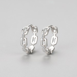 Stylish Chain Zirconia Hoop Earring 60200153 Stylish Chain Zirconia Hoop Earring 60200153
