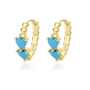 Blue Love Heart Turquoise Hoop Earrings 60200166 Blue Love Heart Turquoise Hoop Earrings 60200166