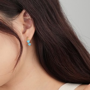 Blue Love Heart Turquoise Hoop Earrings 60200166 Blue Love Heart Turquoise Hoop Earrings 60200166