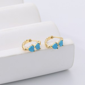Blue Love Heart Turquoise Hoop Earrings 60200166 Blue Love Heart Turquoise Hoop Earrings 60200166