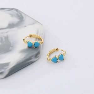Blue Love Heart Turquoise Hoop Earrings 60200166 Blue Love Heart Turquoise Hoop Earrings 60200166