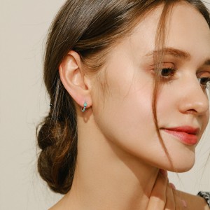 Vintage Blue Line Turquoise Hoop Earrings 60200167 Vintage Blue Line Turquoise Hoop Earrings 60200167