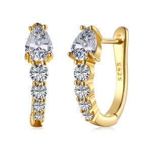 Sparkle Teardrop Zirconia U Shape Hoop Earrings 60200168 Sparkle Teardrop Zirconia U Shape Hoop Earrings 60200168