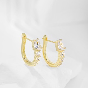 Sparkle Teardrop Zirconia U Shape Hoop Earrings 60200168 Sparkle Teardrop Zirconia U Shape Hoop Earrings 60200168