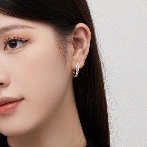 Sparkle Teardrop Zirconia U Shape Hoop Earrings 60200168 Sparkle Teardrop Zirconia U Shape Hoop Earrings 60200168