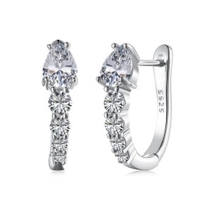Sparkle Teardrop Zirconia U Shape Hoop Earrings 60200168 Sparkle Teardrop Zirconia U Shape Hoop Earrings 60200168