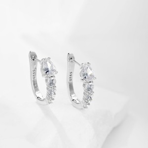 Sparkle Teardrop Zirconia U Shape Hoop Earrings 60200168 Sparkle Teardrop Zirconia U Shape Hoop Earrings 60200168