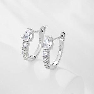 Sparkle Teardrop Zirconia U Shape Hoop Earrings 60200168 Sparkle Teardrop Zirconia U Shape Hoop Earrings 60200168