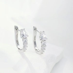 Sparkle Teardrop Zirconia U Shape Hoop Earrings 60200168 Sparkle Teardrop Zirconia U Shape Hoop Earrings 60200168