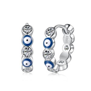 Evil Eye Round Zirconia Hoop Earrings 60200171 Evil Eye Round Zirconia Hoop Earrings 60200171