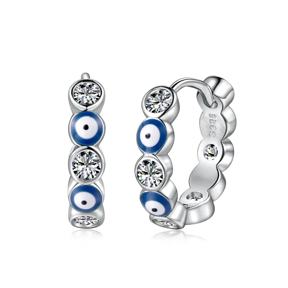 Evil Eye Round Zirconia Hoop Earrings 60200171 Evil Eye Round Zirconia Hoop Earrings 60200171