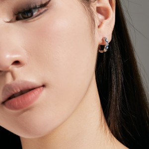 Evil Eye Round Zirconia Hoop Earrings 60200171 Evil Eye Round Zirconia Hoop Earrings 60200171