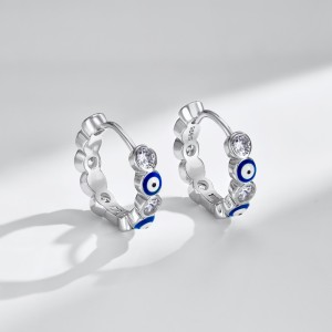 Evil Eye Round Zirconia Hoop Earrings 60200171 Evil Eye Round Zirconia Hoop Earrings 60200171