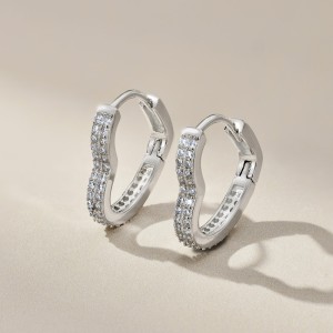 Full Zirconia Heart Hoop Earrings 60200185 Full Zirconia Heart Hoop Earrings 60200185