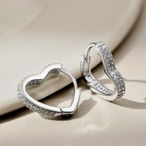 Full Zirconia Heart Hoop Earrings 60200185 Full Zirconia Heart Hoop Earrings 60200185