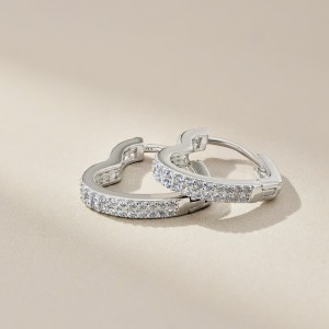 Full Zirconia Heart Hoop Earrings 60200185 Full Zirconia Heart Hoop Earrings 60200185