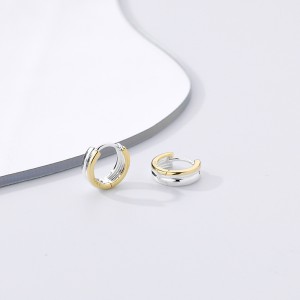 Two Tones Minimalism Hoop Earrings 60200204