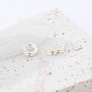 Two Tones Minimalism Hoop Earrings 60200204